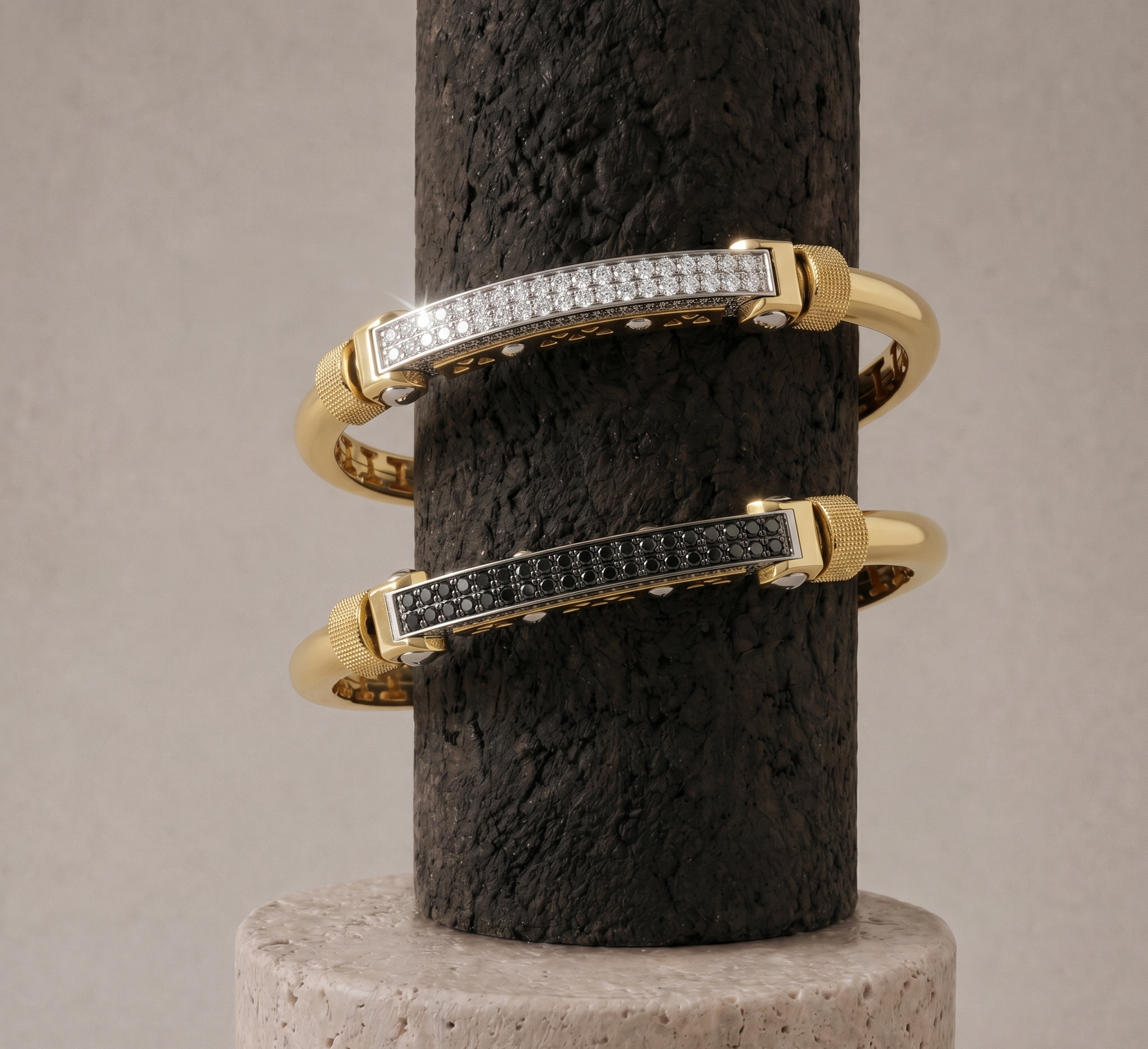 The Rivet & Pavé White Diamond Bracelet
