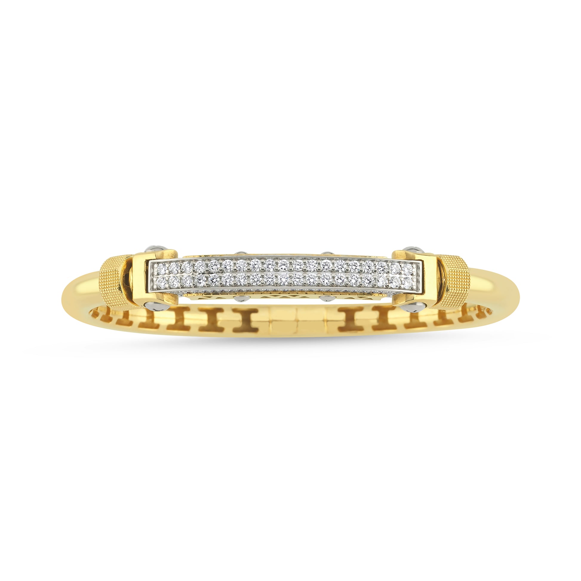 The Rivet & Pavé White Diamond Bracelet