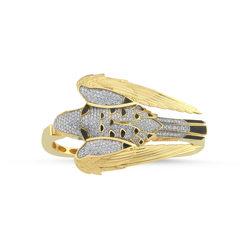The Imperial Falcon Cuff in 18 Karat Solid Yellow Gold
