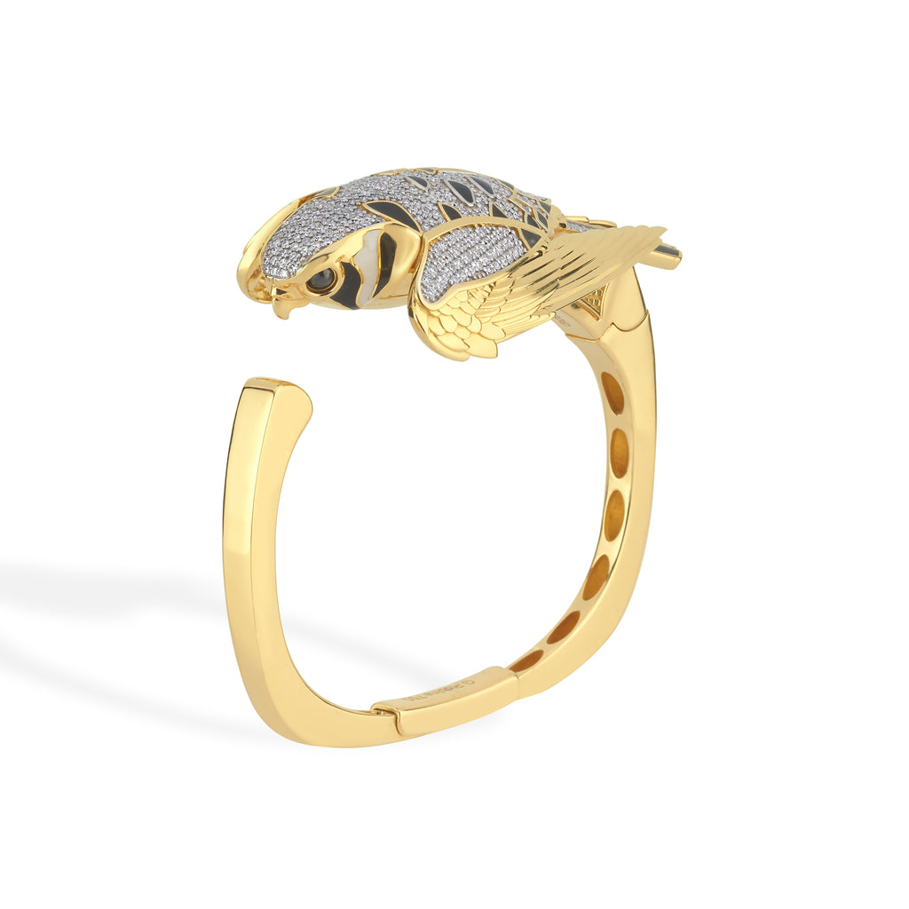 The Imperial Falcon Cuff in 18 Karat Solid Yellow Gold