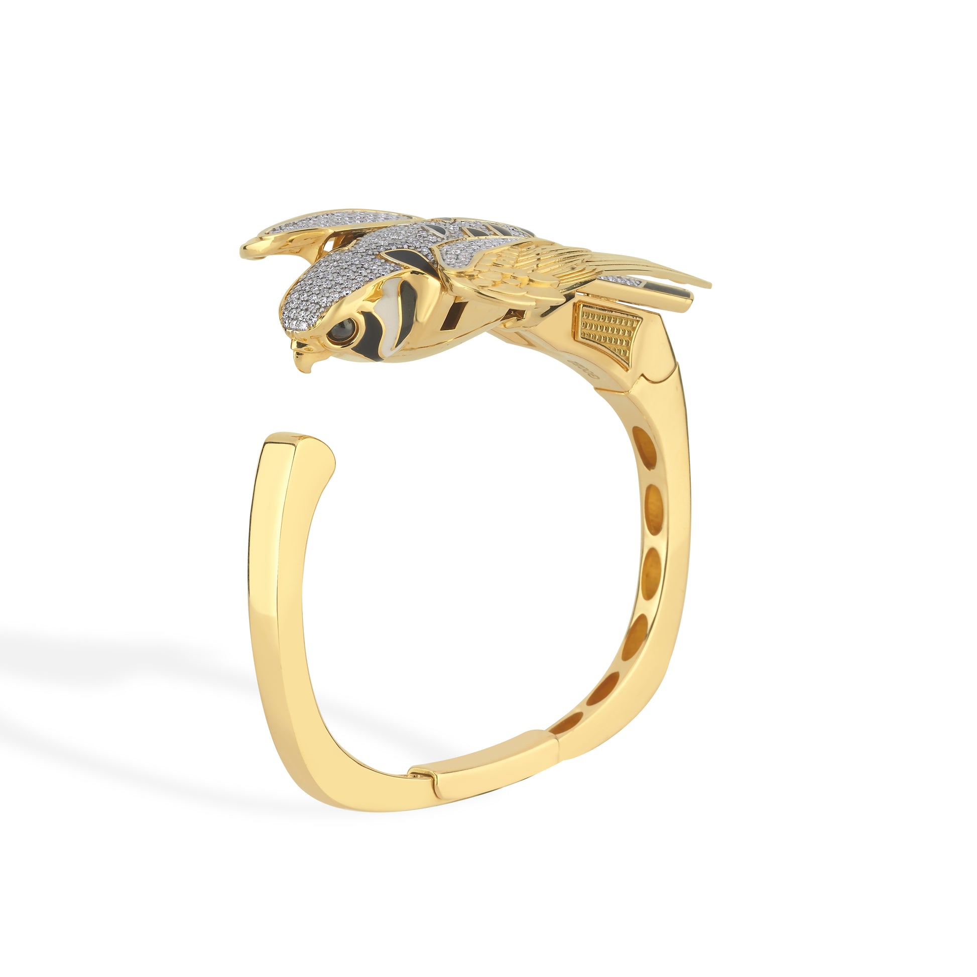The Imperial Falcon Cuff in 18 Karat Solid Yellow Gold
