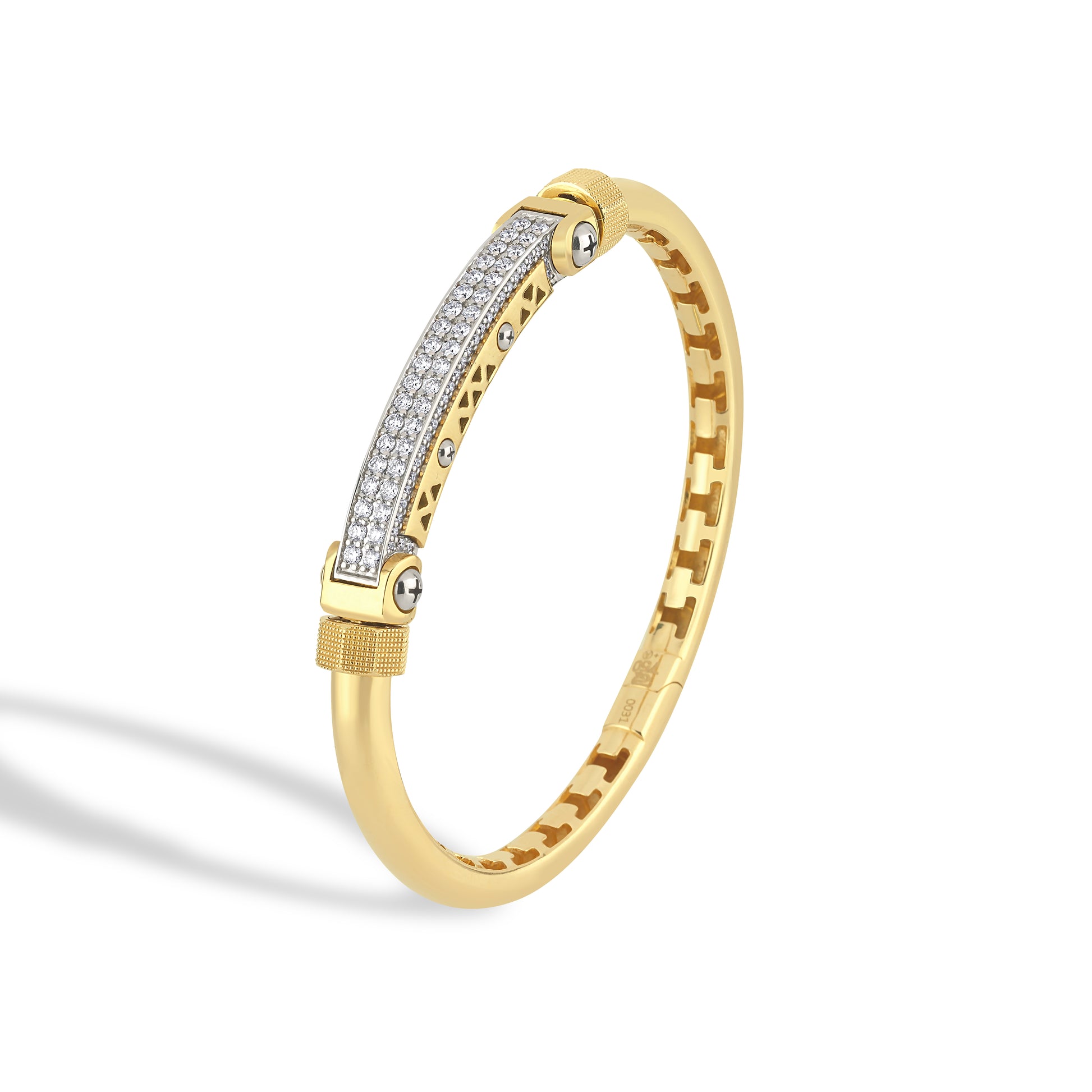 The Rivet & Pavé White Diamond Bracelet