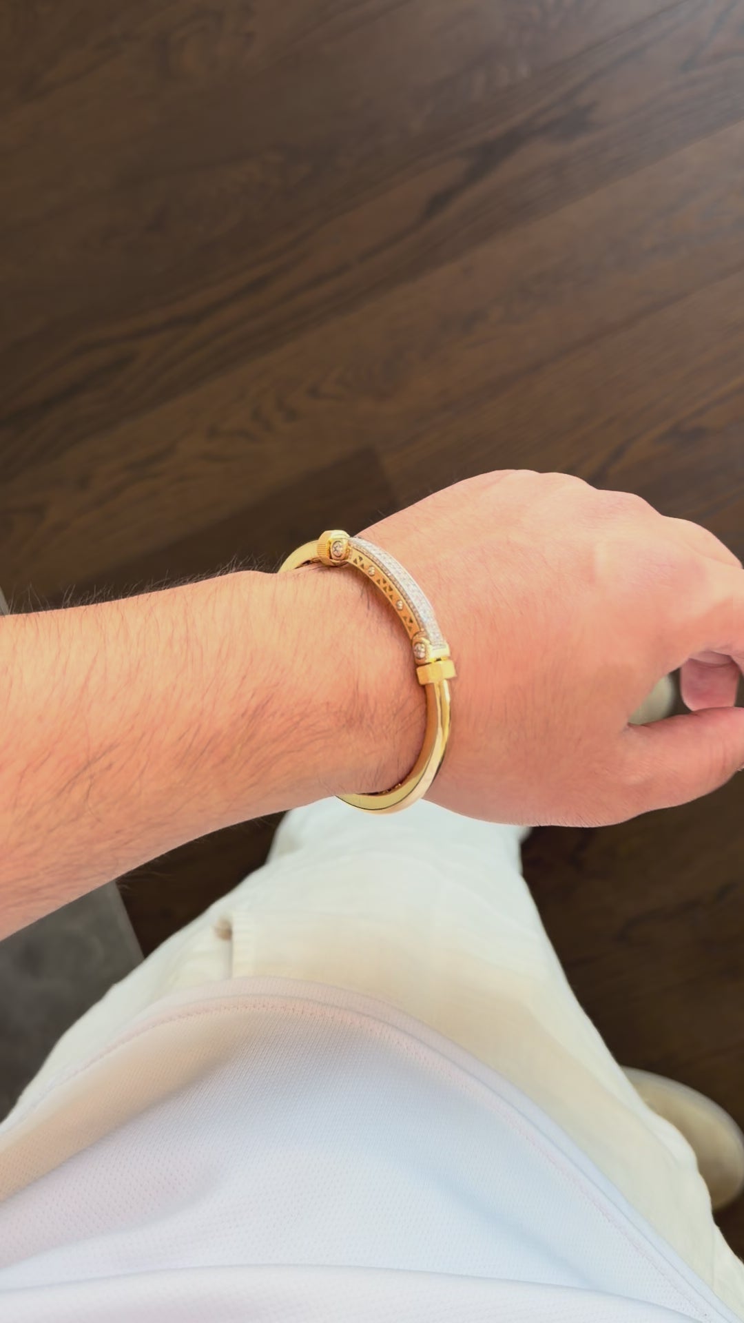 The Rivet & Pavé White Diamond Bracelet